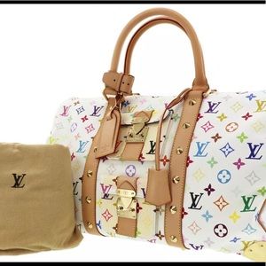 Louis Vuitton Multicolor Keepall 45 Blanc